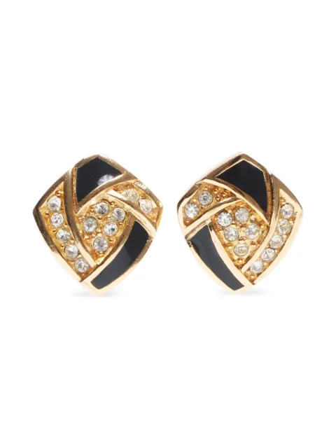 Christian Dior Pre-Owned aretes de clip con strass 1990-2015