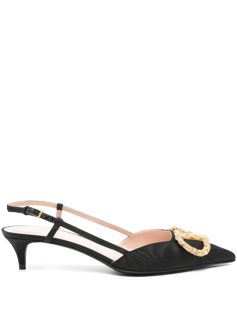 Valentino Garavani 50mm Vlogo slingback pumps Black