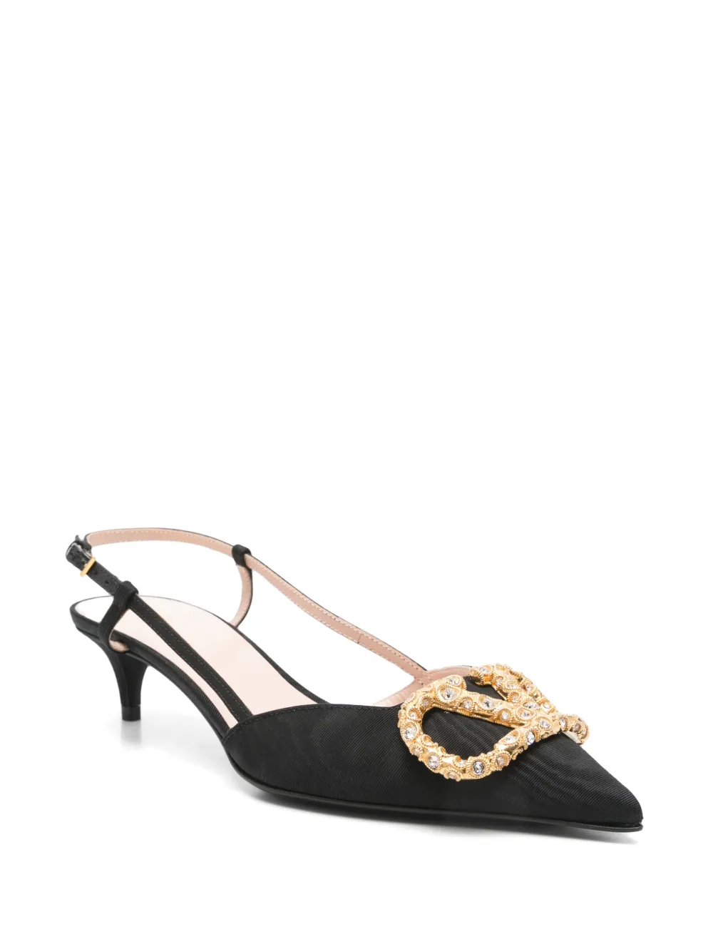 Valentino Garavani 50mm Vlogo slingback pumps Black