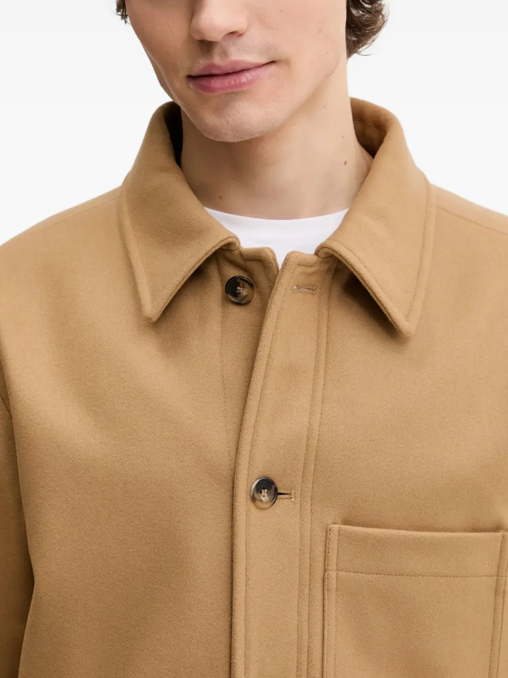 A.P.C. Jack van wolblend met opgestikte zak Bruin