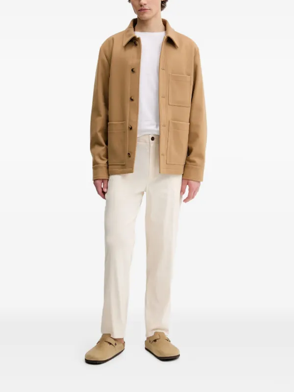 A.P.C. patch-pocket wool-blend Jacket | Brown | FARFETCH IN