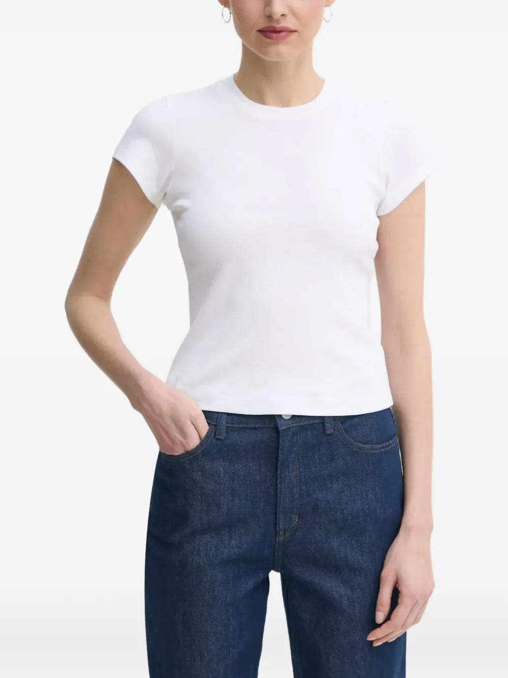 A.l.c Ribbed Crew-neck T-shirt In White