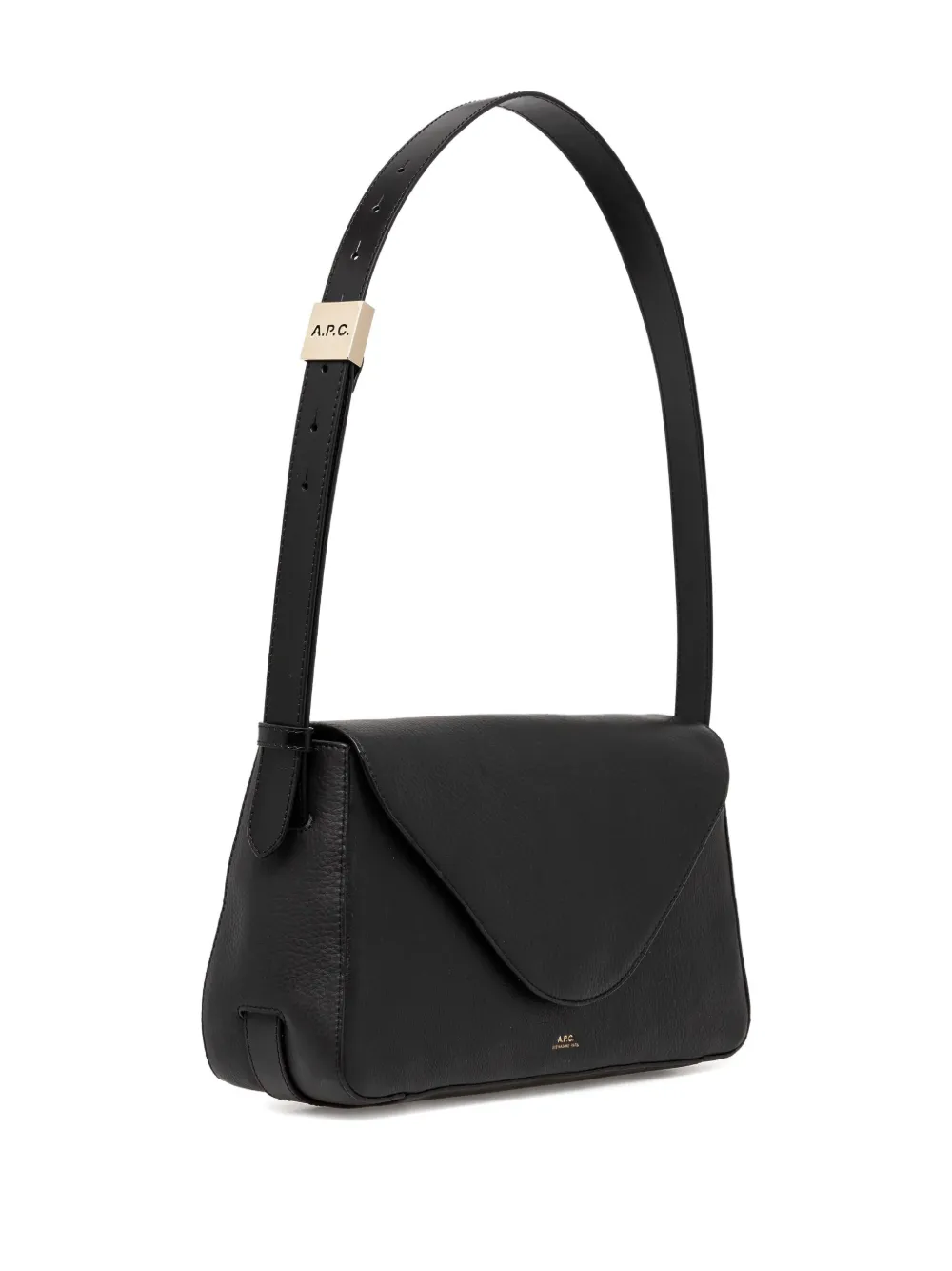 A.P.C. Kleine Daria leren schoudertas met klep - LZZ BLACK