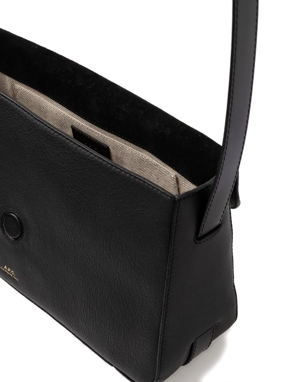 A.P.C. Kleine Daria leren schoudertas met klep LZZ BLACK