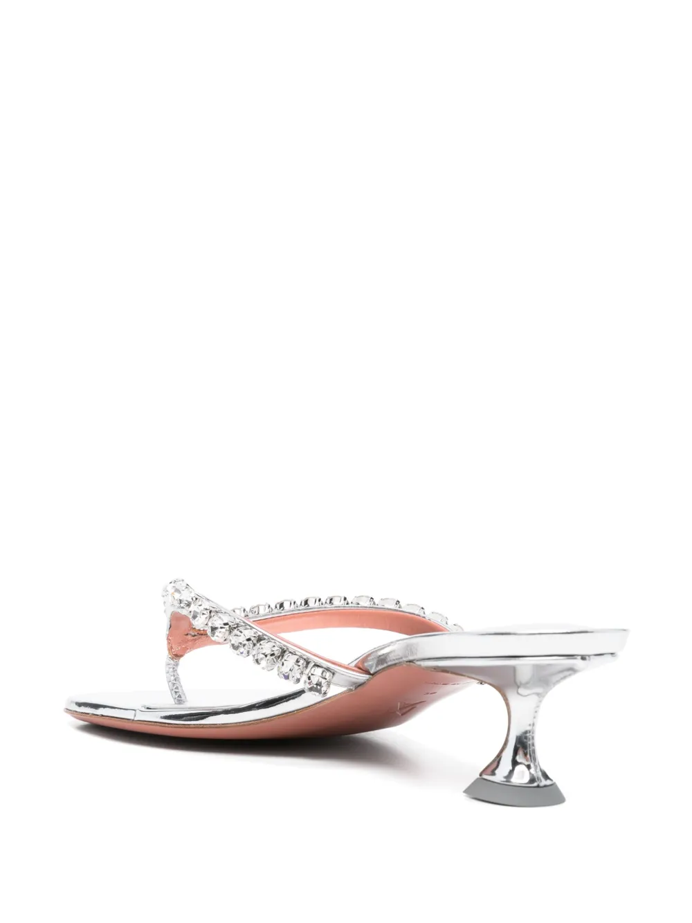 Amina Muaddi 45mm crystal-embellished mules Silver