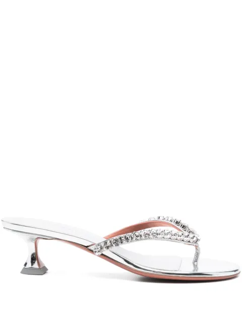 Amina Muaddi 45mm crystal-embellished mules