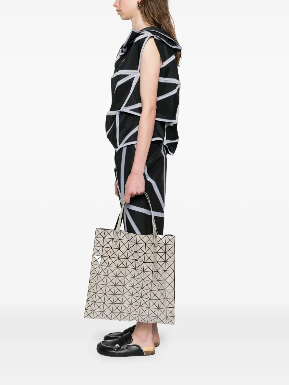 Bao Bao Issey Miyake Shopper met geometrisch patroon - Beige