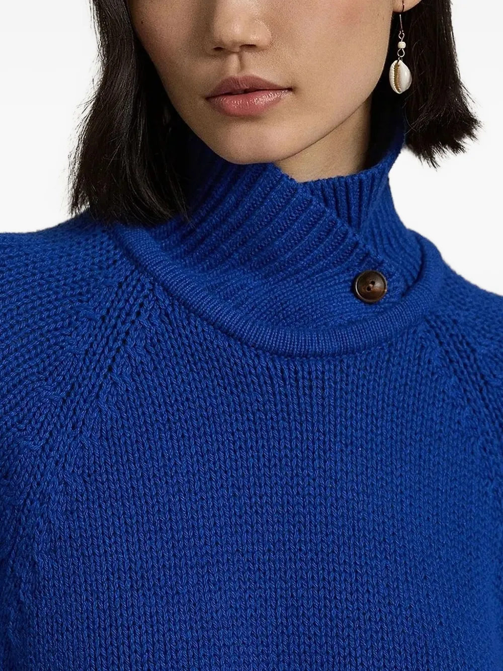 Polo Ralph Lauren Trui met raglan mouwen en knoopdetail Blauw