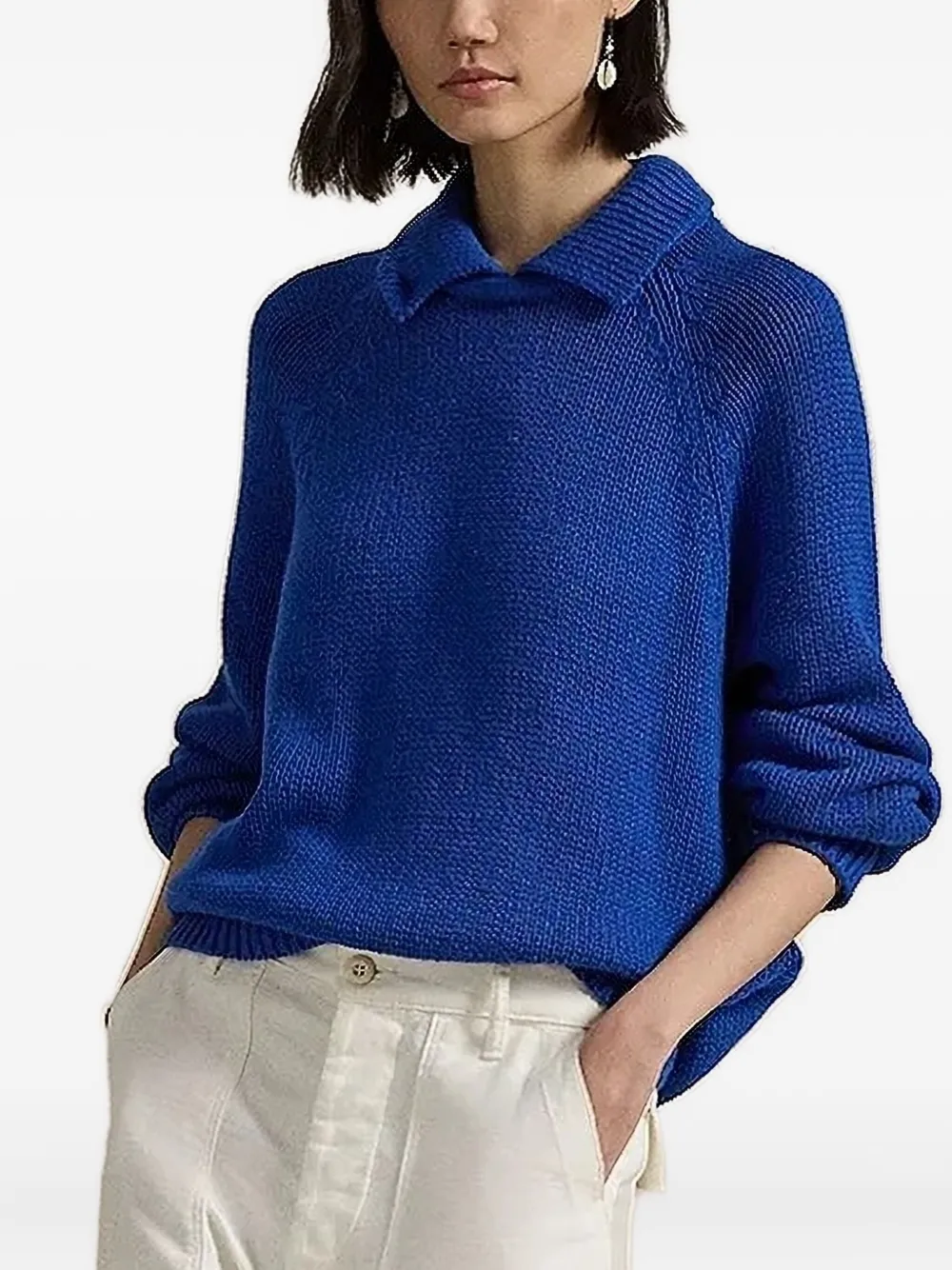 Polo Ralph Lauren Trui met raglan mouwen en knoopdetail Blauw