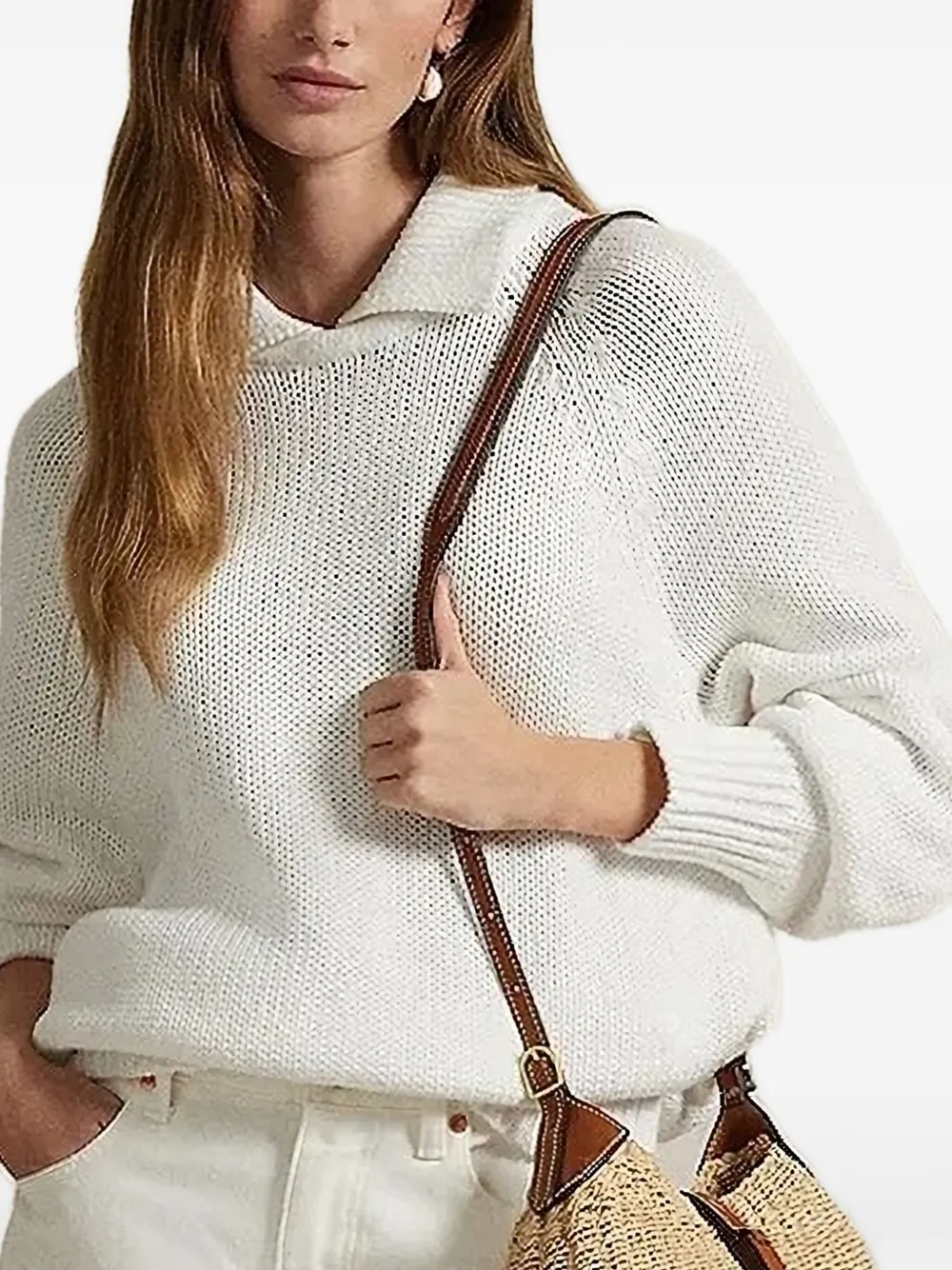 Polo Ralph Lauren raglan-sleeve cotton sweater | White | Image 1