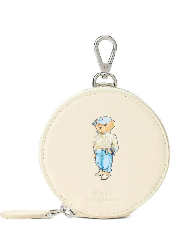 Polo Ralph Lauren Polo Bear Print Circular Purse Neutrals