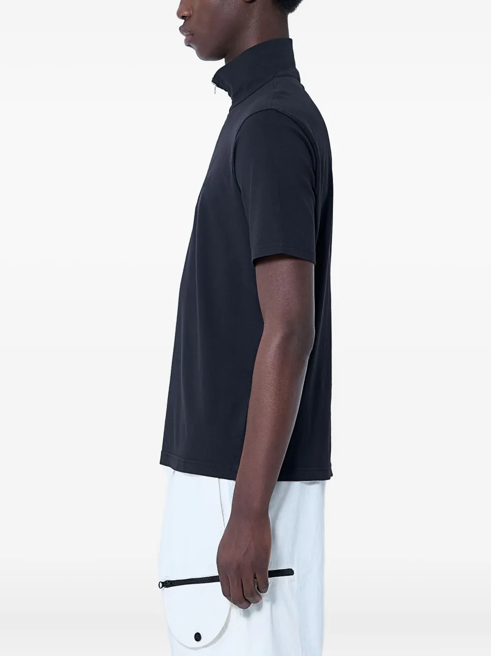 C.P. Company half-zip cotton polo shirt Zwart