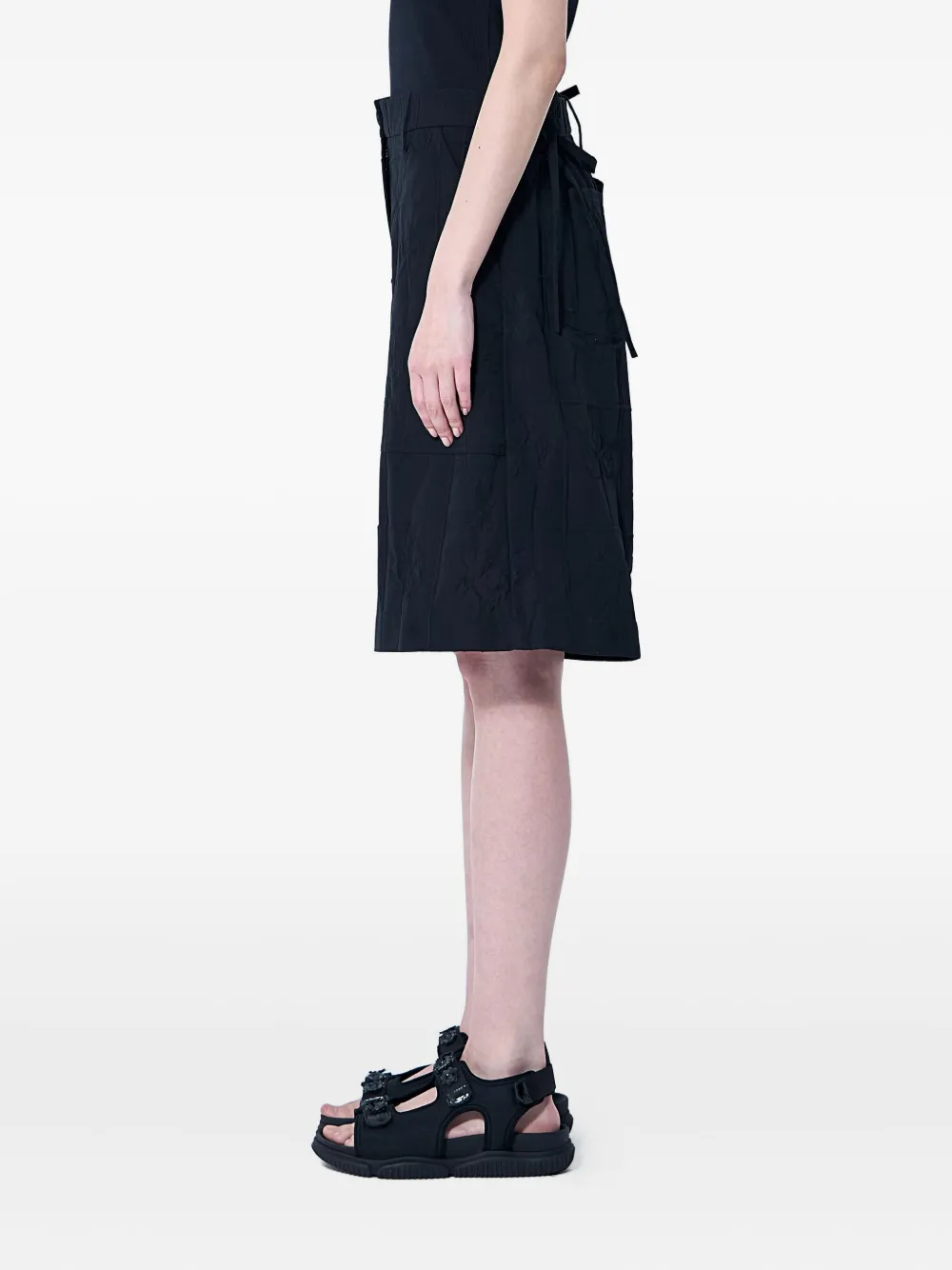 Cecilie Bahnsen Annika quilted knee-length shorts Zwart
