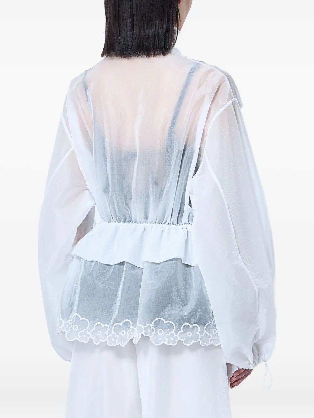 Cecilie Bahnsen lace-trimmed drawstring jacket Wit