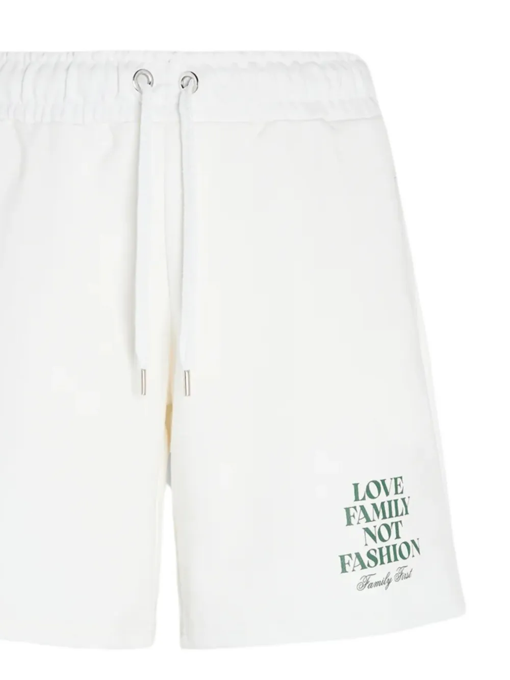 Family First Shorts met trekkoord en logo Wit