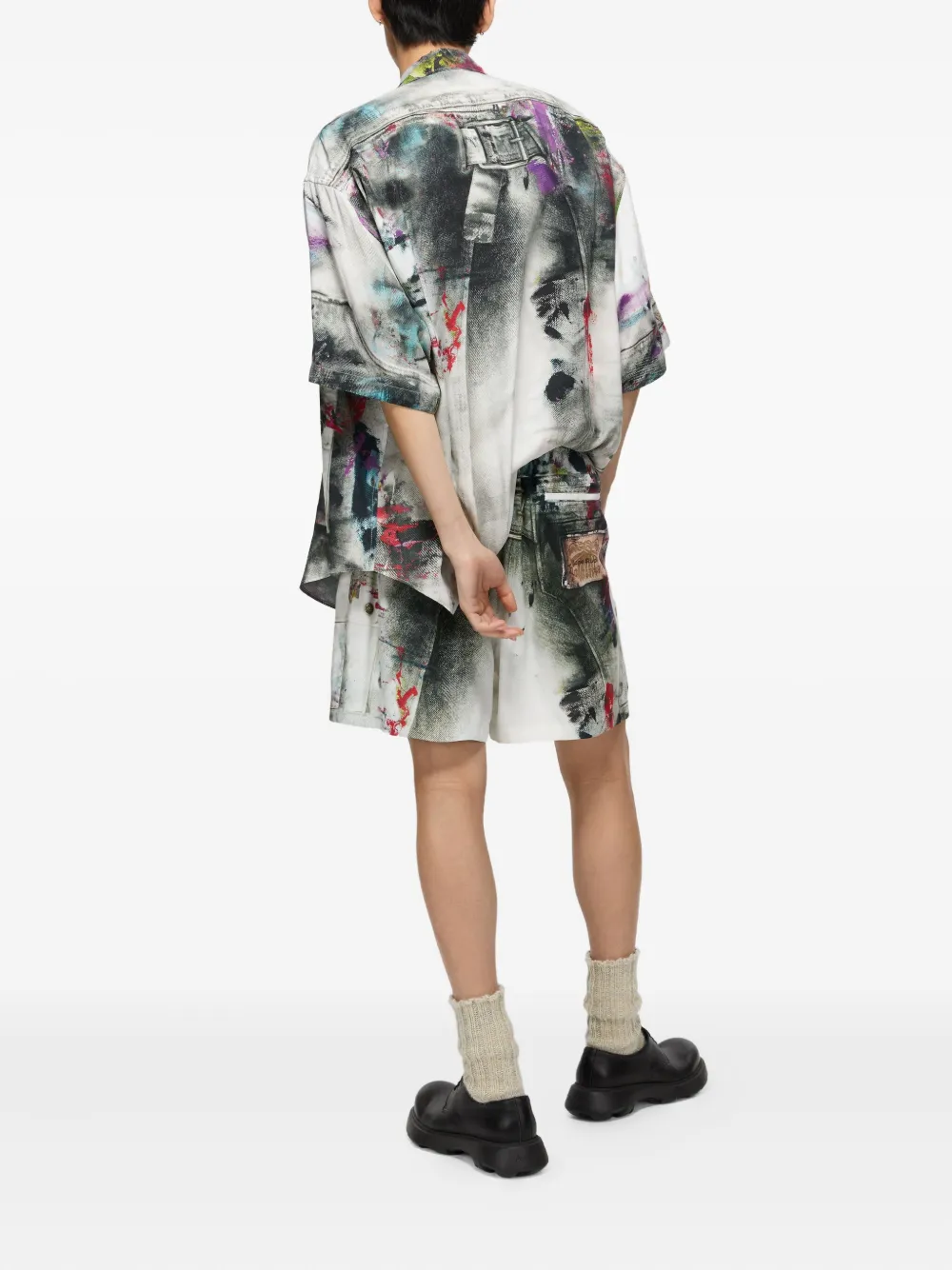 Acne Studios Shorts met verfspatten Wit