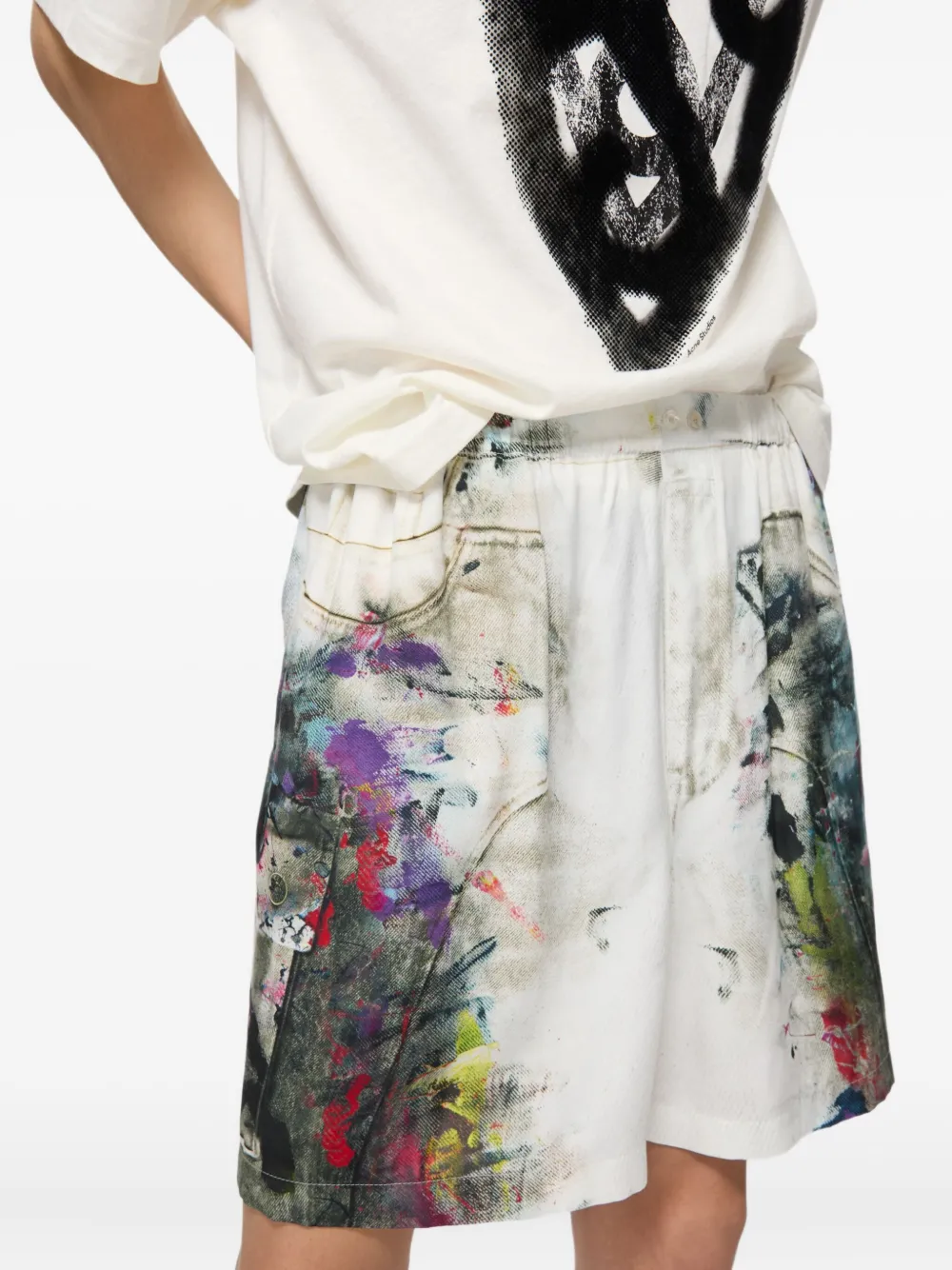 Acne Studios Shorts met verfspatten Wit