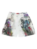 Acne Studios paint-splatter shorts - White