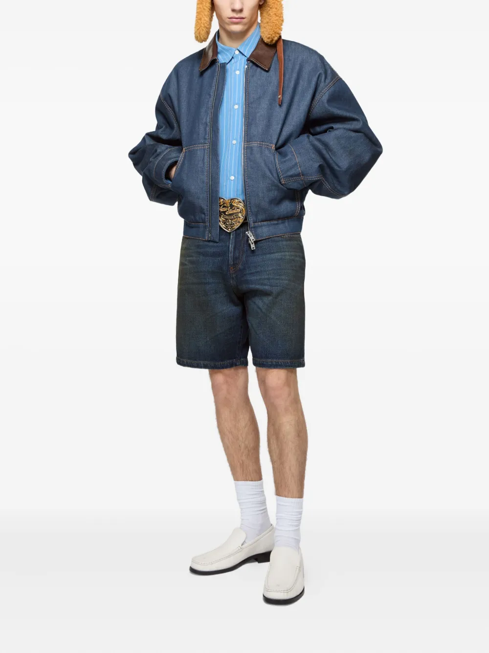 Acne Studios Denim jack Blauw