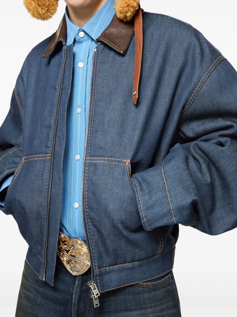 Acne Studios Denim jack Blauw