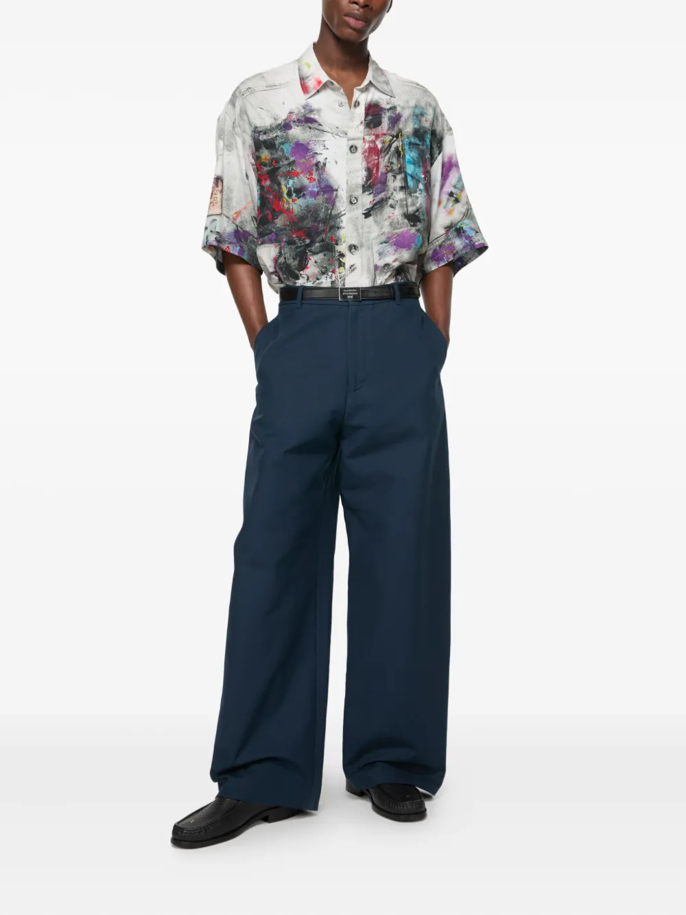 Acne Studios Broek met logopatch Blauw