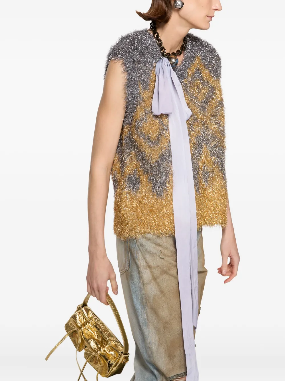 Acne Studios Geometric-pattern Vest In Multi