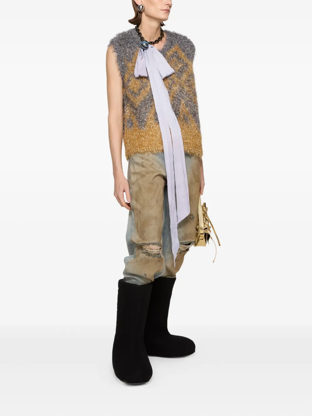 Acne Studios Geometric-pattern Vest In Multi
