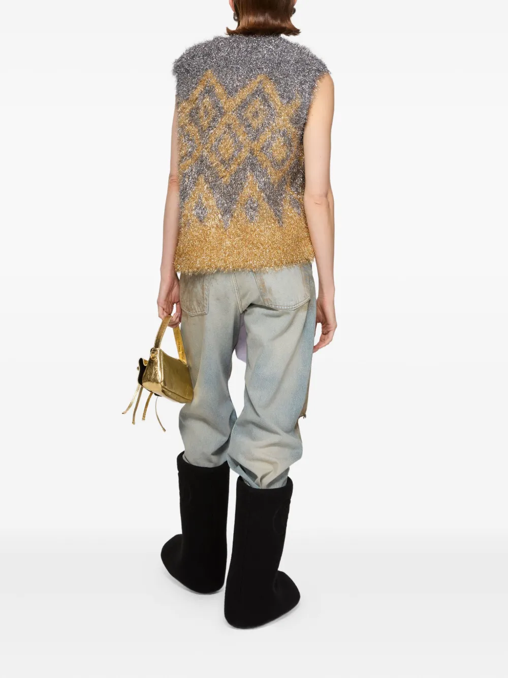 Acne Studios Geometric-pattern Vest In Multi