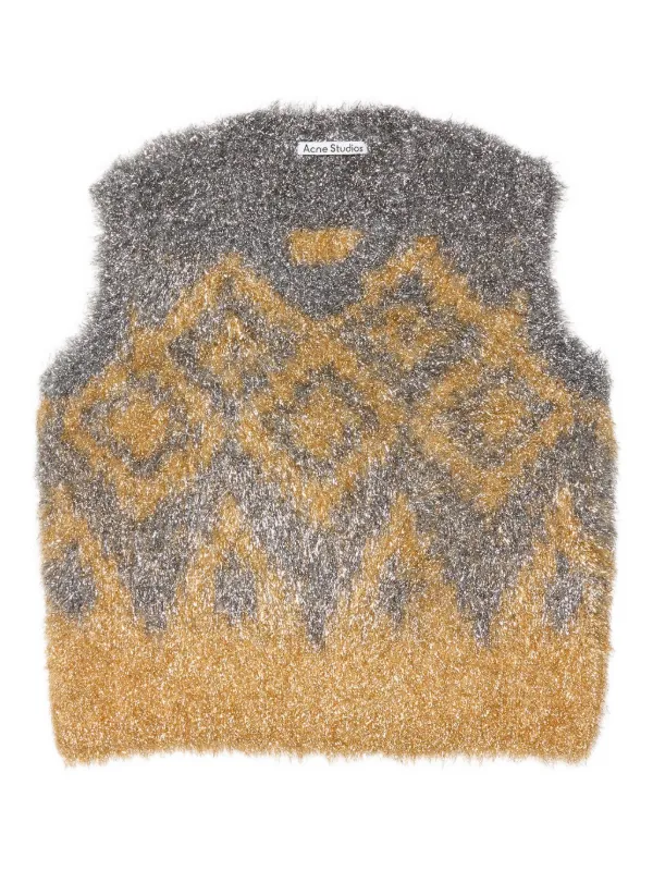 Acne Studios Geometric-pattern Vest in Grey
