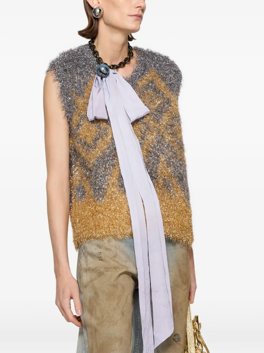 Acne Studios Gilet met geometrisch patroon Grijs
