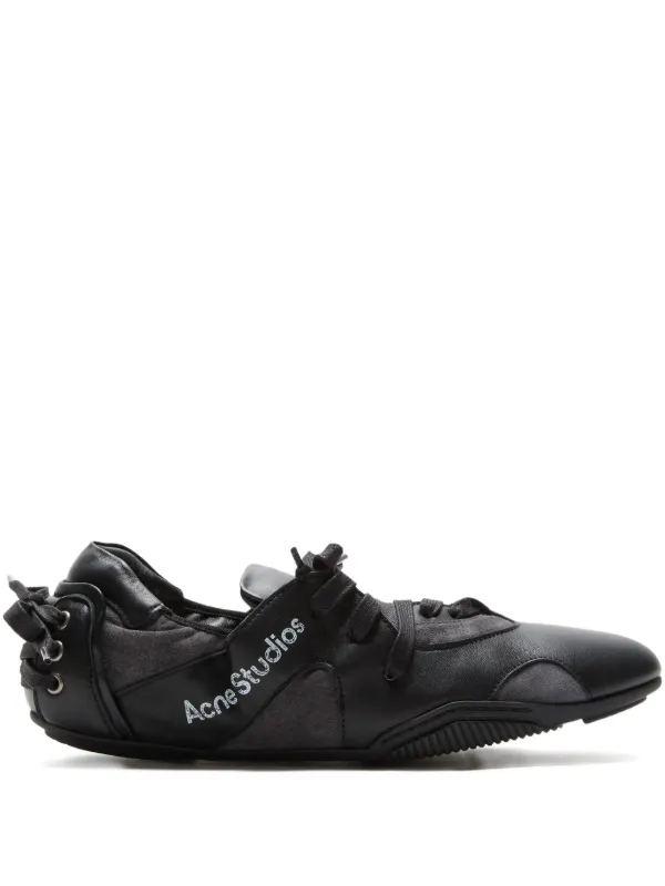 Acne Studios レースアップ レザースニーカー | ブラック | FARFETCH JP