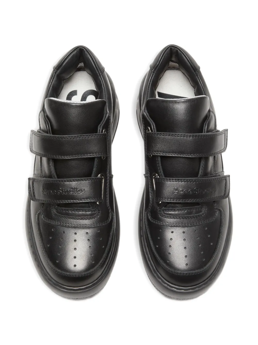 Acne Studios Touch-strap Platform Sneakers In Black