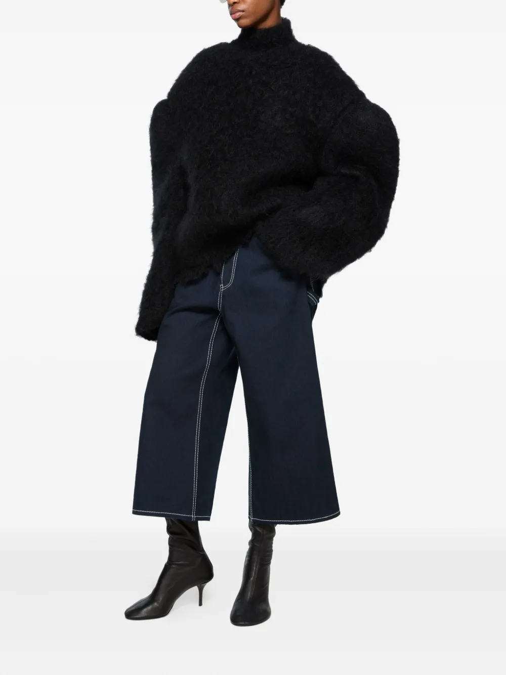 Acne Studios slouchy leather boots Black