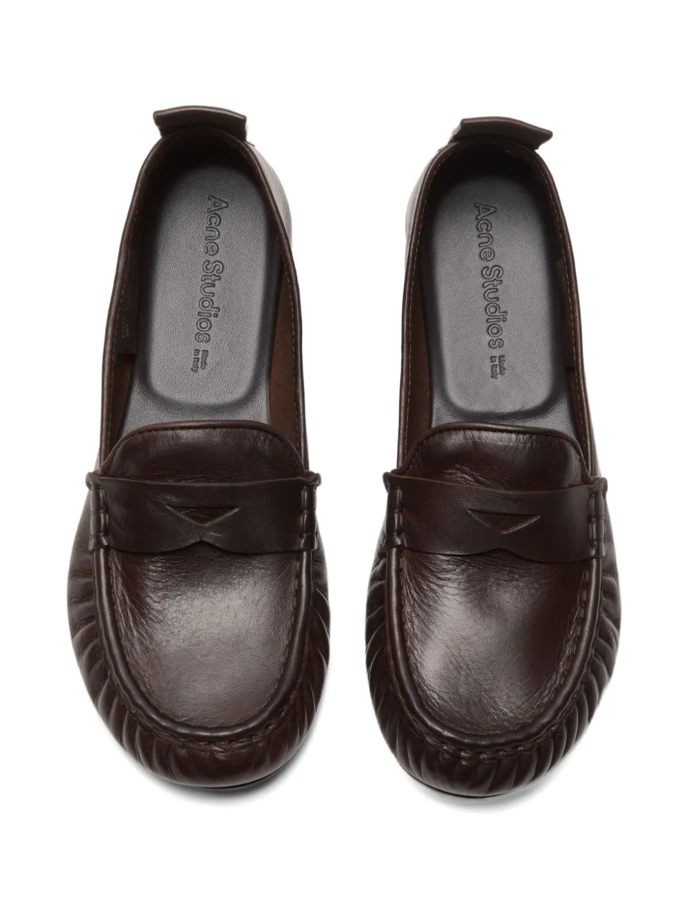 Acne Studios Round-toe Loafers In Brown