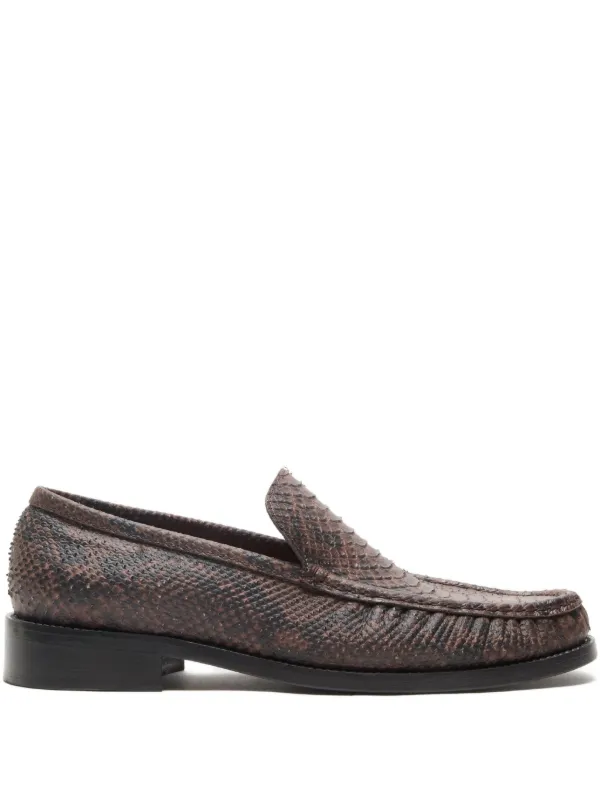 Acne Studios レザーローファー | ブラウン | FARFETCH JP
