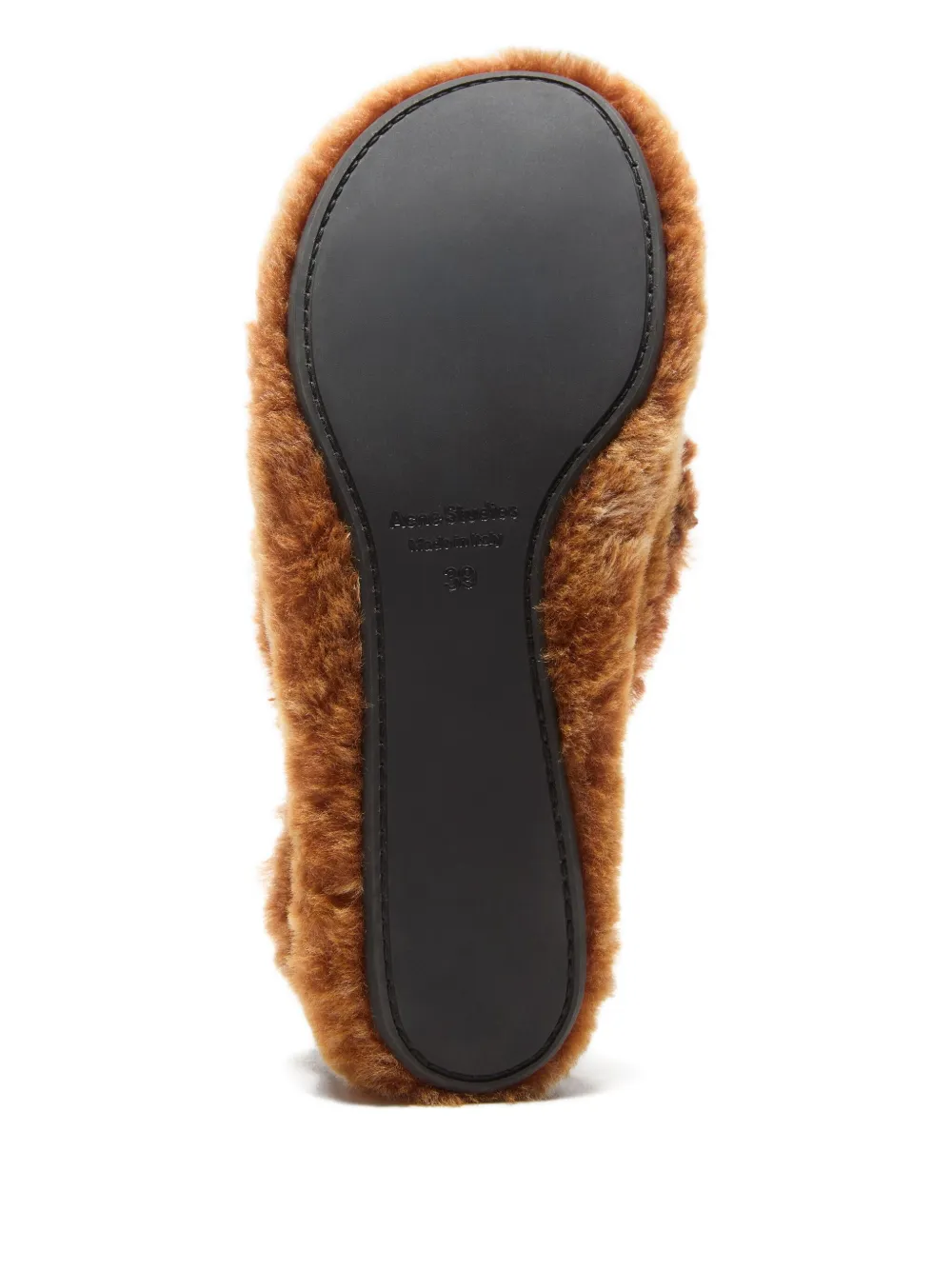Acne Studios Shearling Loafers In Brown