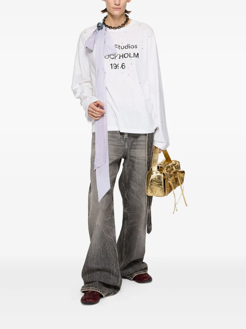Acne Studios Schoudertas met trekkoord - Goud