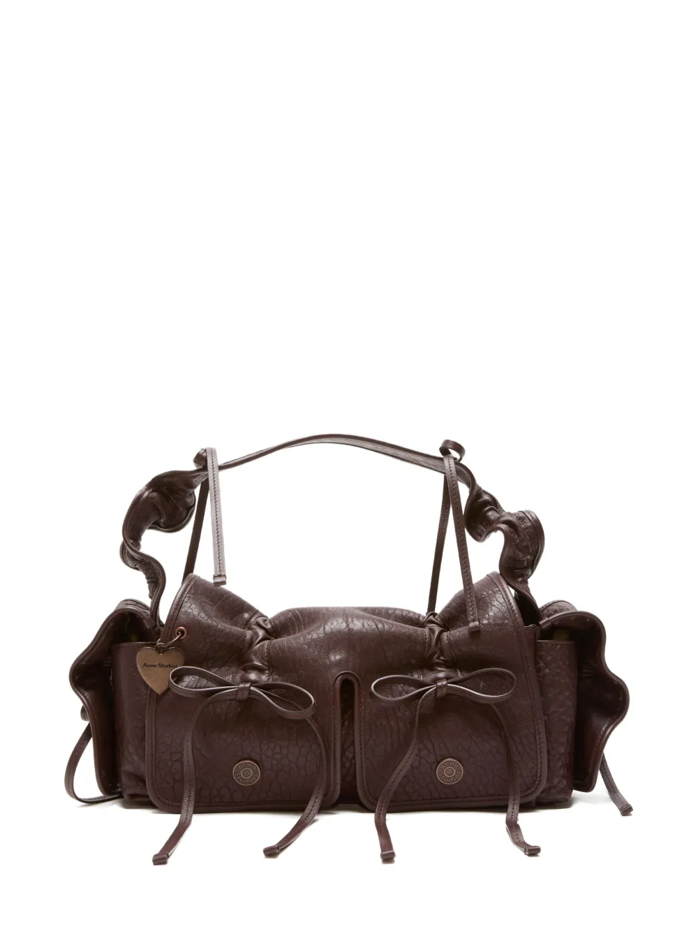 Acne Studios Multi-pocket Leather Shoulder Bag In Brown