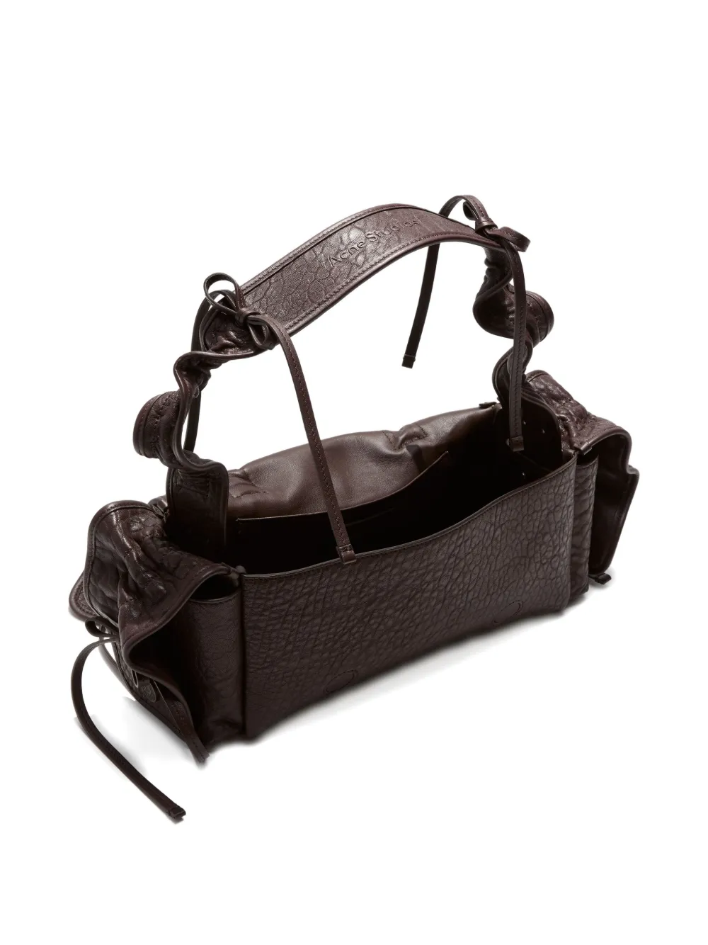 Acne Studios Multi-pocket Leather Shoulder Bag In Brown