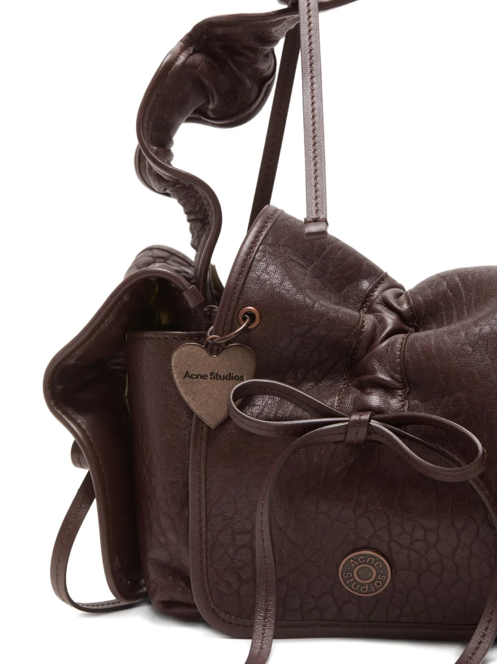 Acne Studios Multi-pocket Leather Shoulder Bag In Brown
