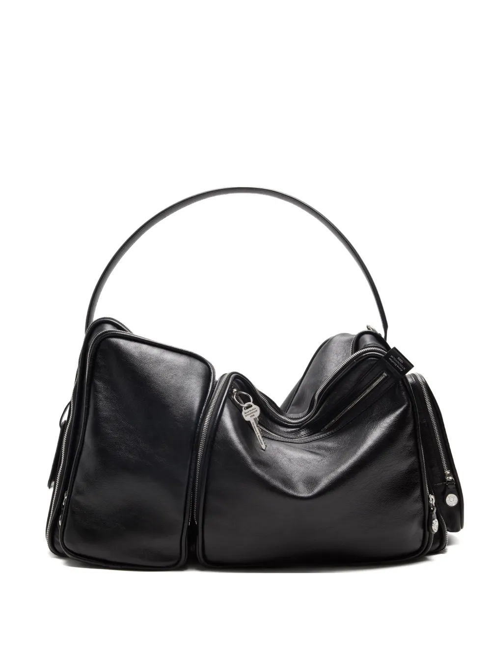 Acne Studios Zip-fastening Leather Shoulder Bag In Black