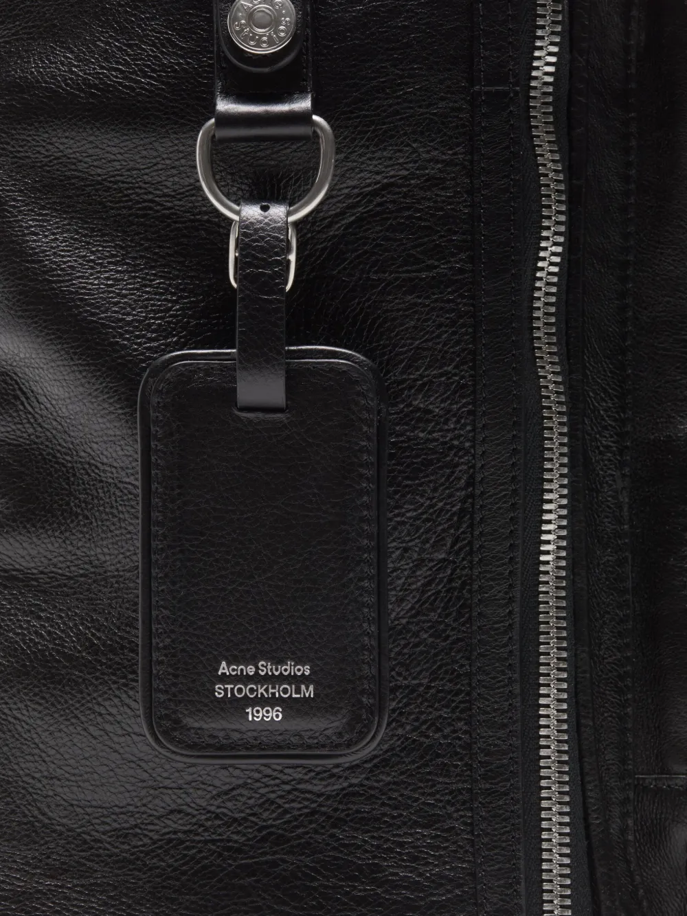 Acne Studios Leren schoudertas met ritssluiting Zwart