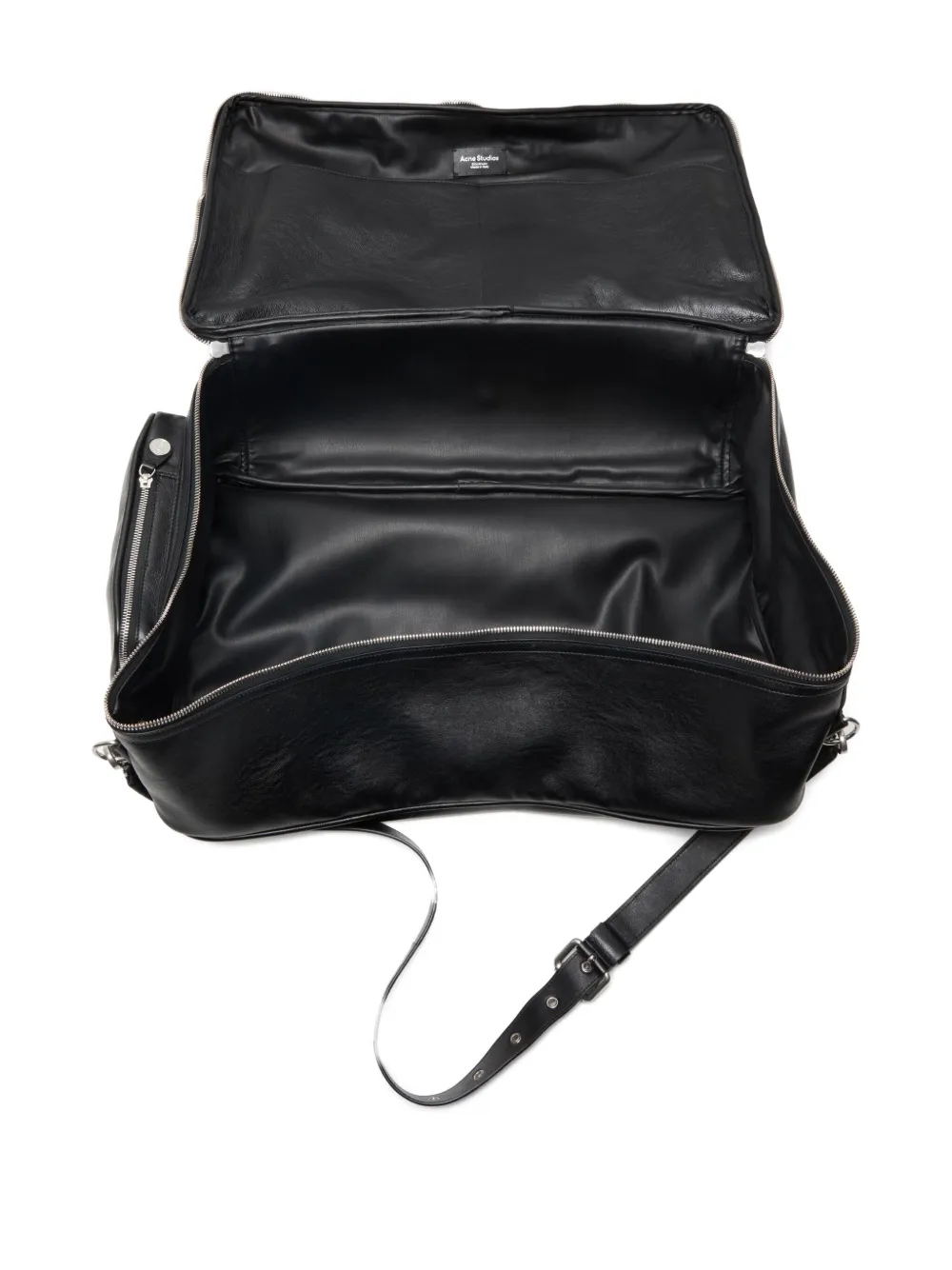 Acne Studios Leren schoudertas met ritssluiting Zwart