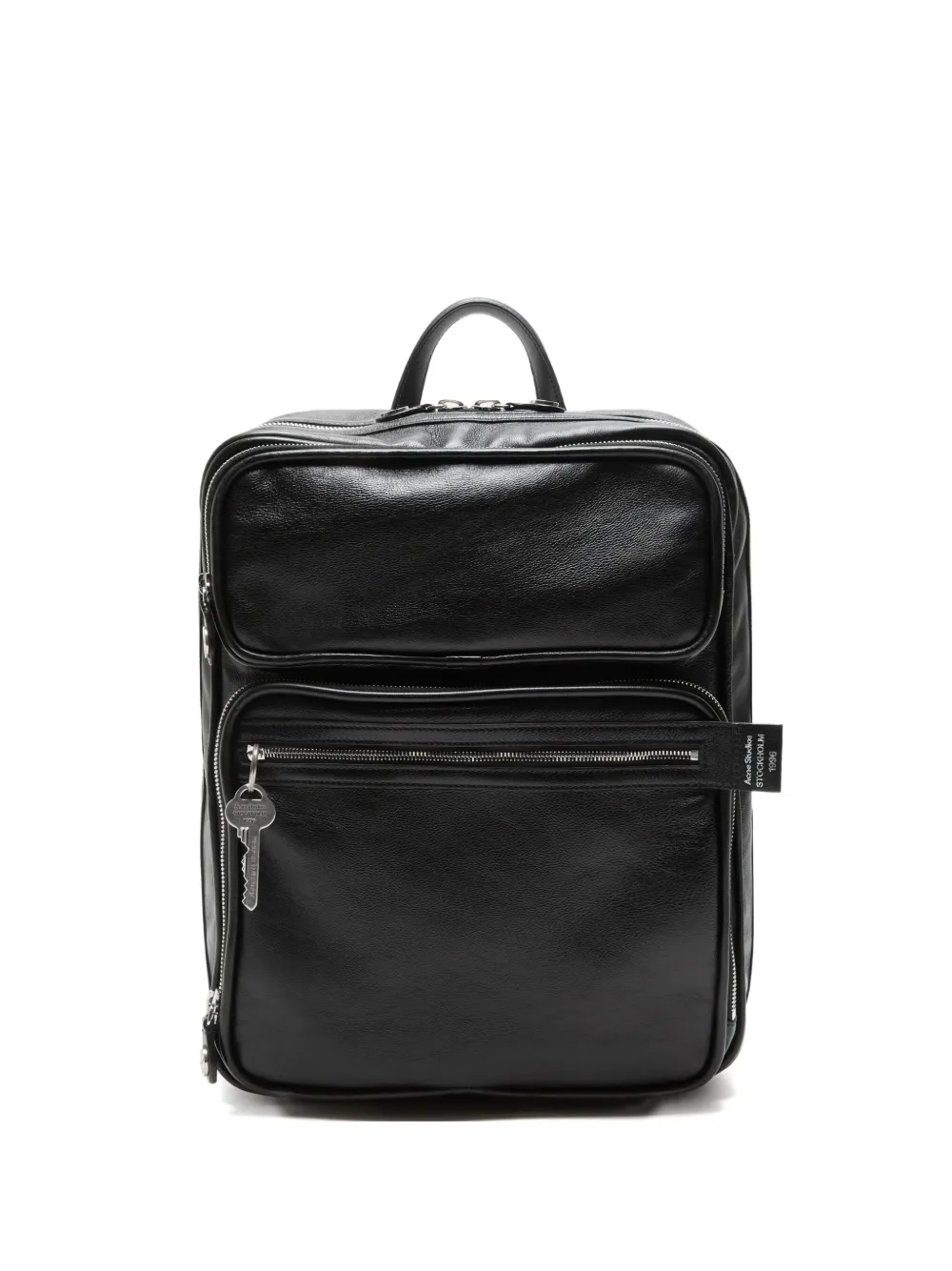 Acne Studios Leather Top-handle Backpack In Black