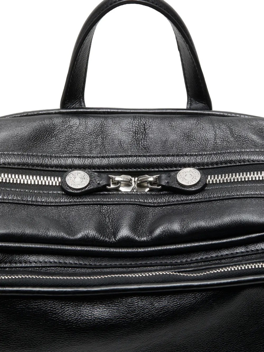 Acne Studios Leren rugzak met handgreep Zwart