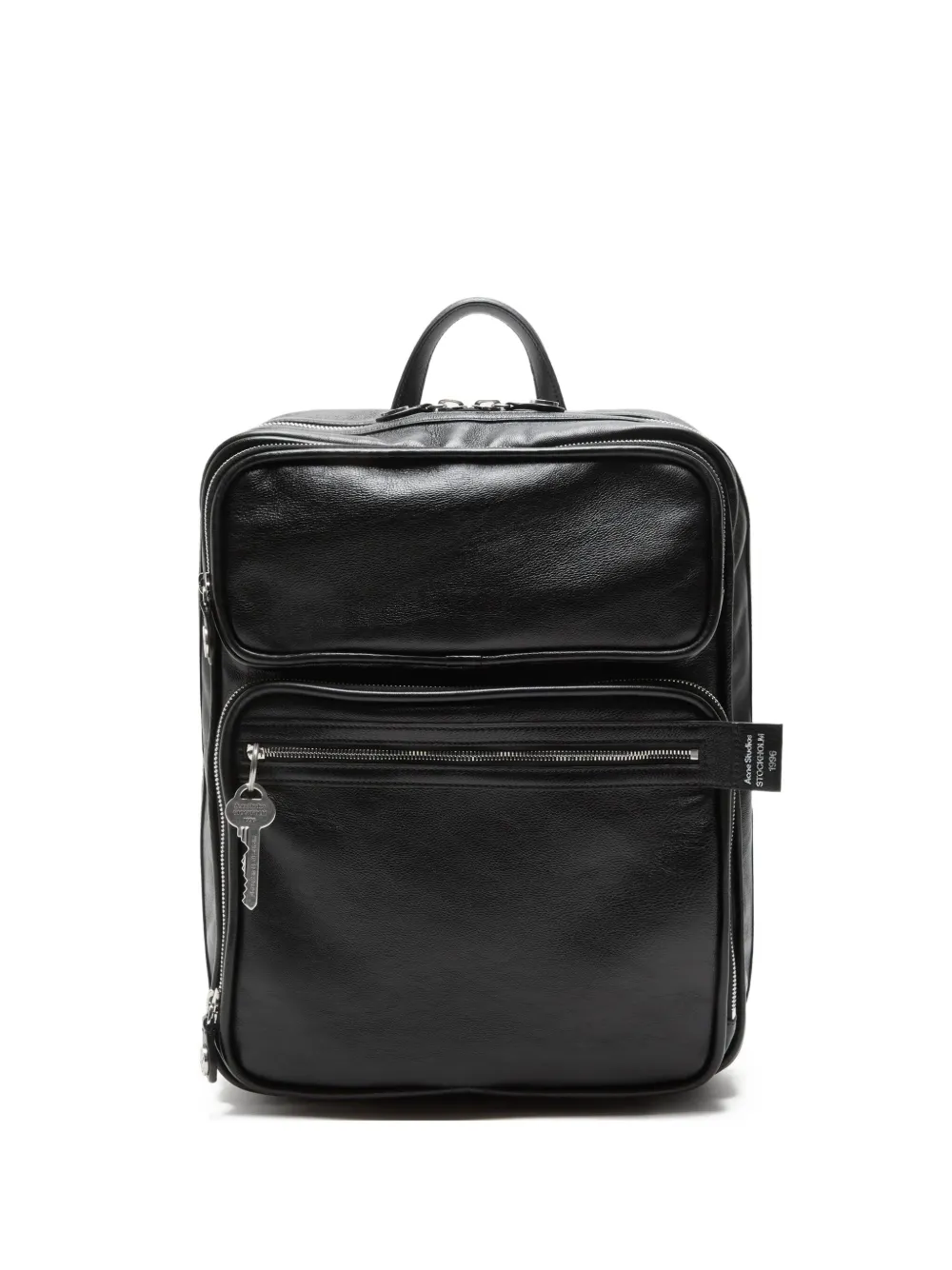 leather top-handle backpack