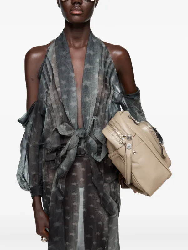 Acne Studios Star-print Cold-shoulder Dress in Grey