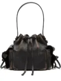 Acne Studios leather drawstring mini bag - Brown