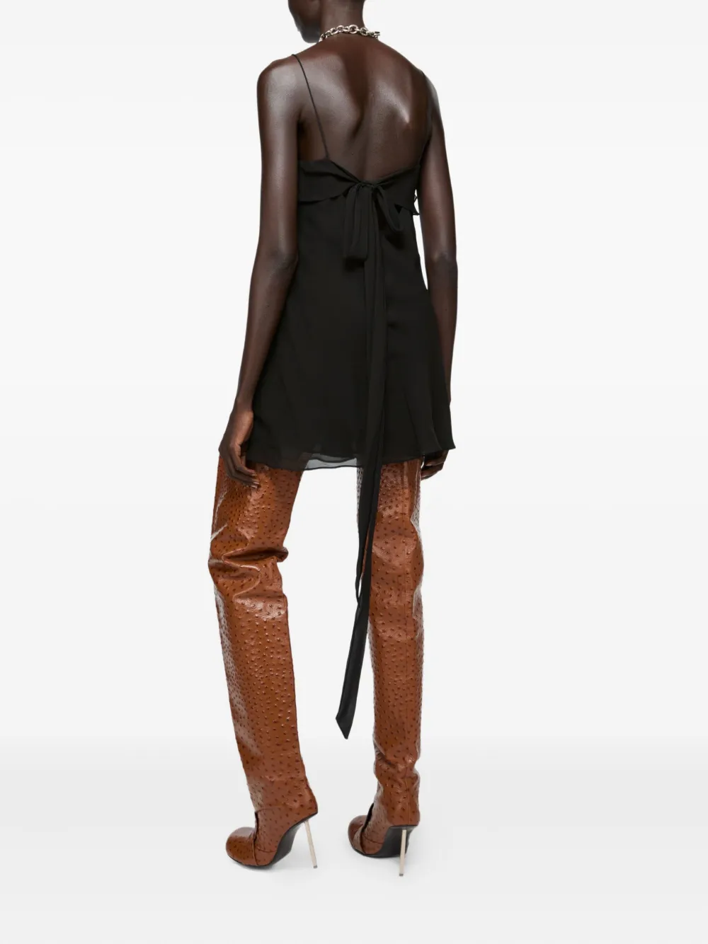 Acne Studios Jurk met ruches en vlinderstrik Zwart