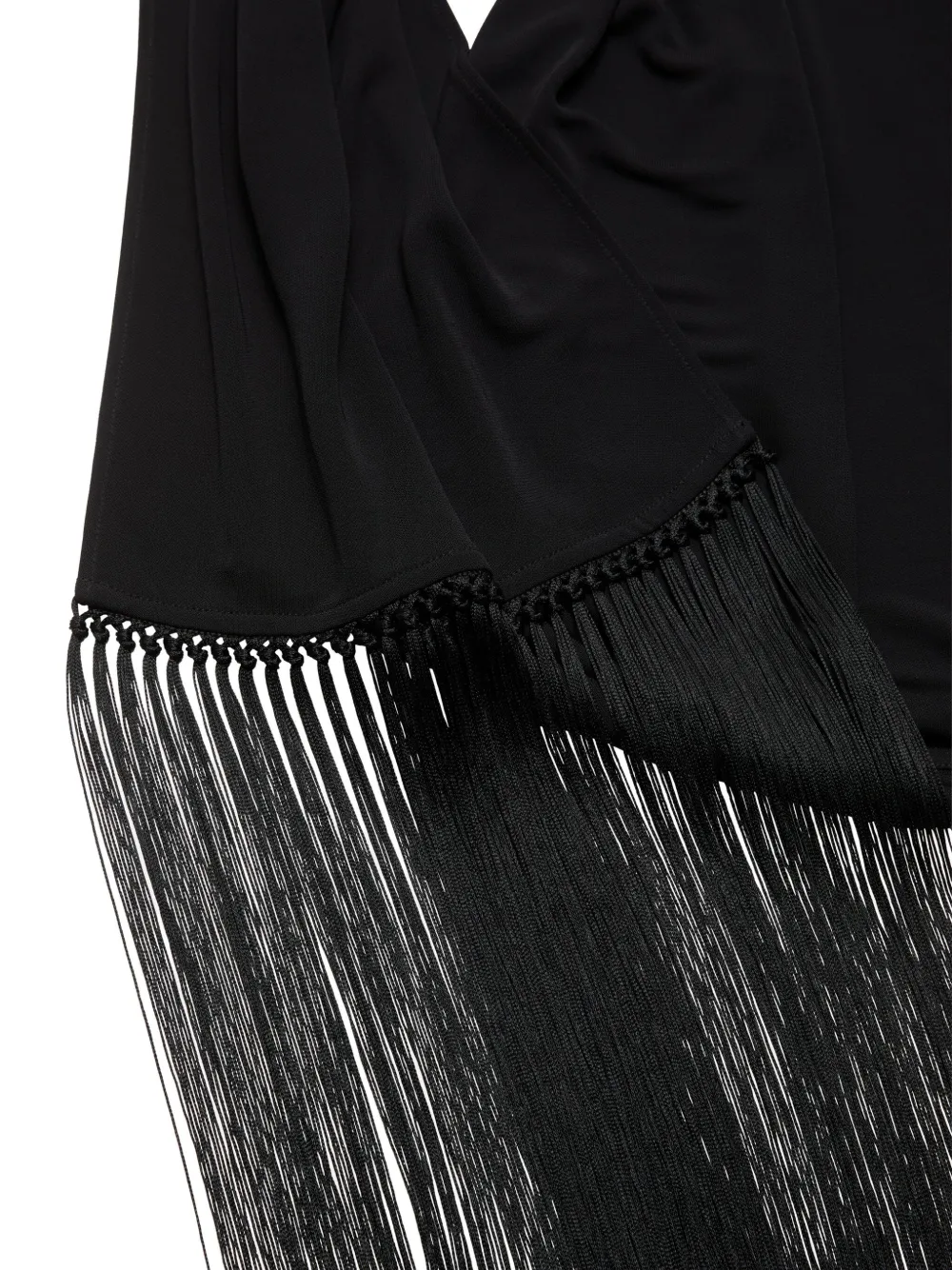 Acne Studios Draped Fringe Dress In Black